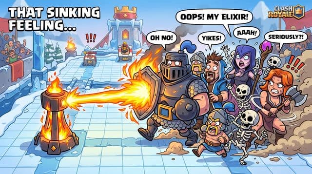 Common mistake: stacking an entire push in one lane only to watch it melt to a single Inferno Tower