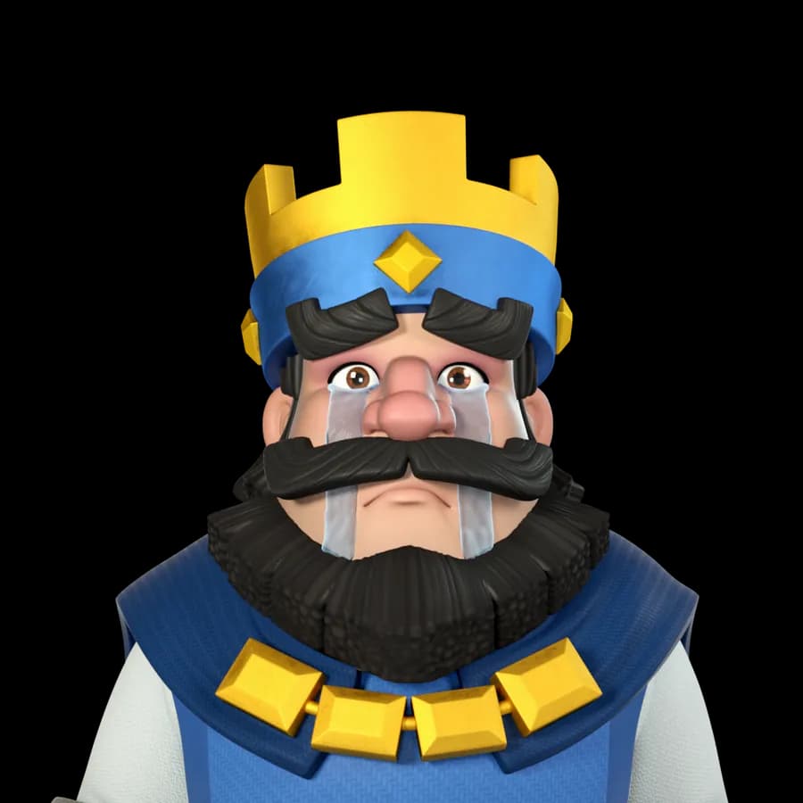 Clash Royale King celebrating a victory